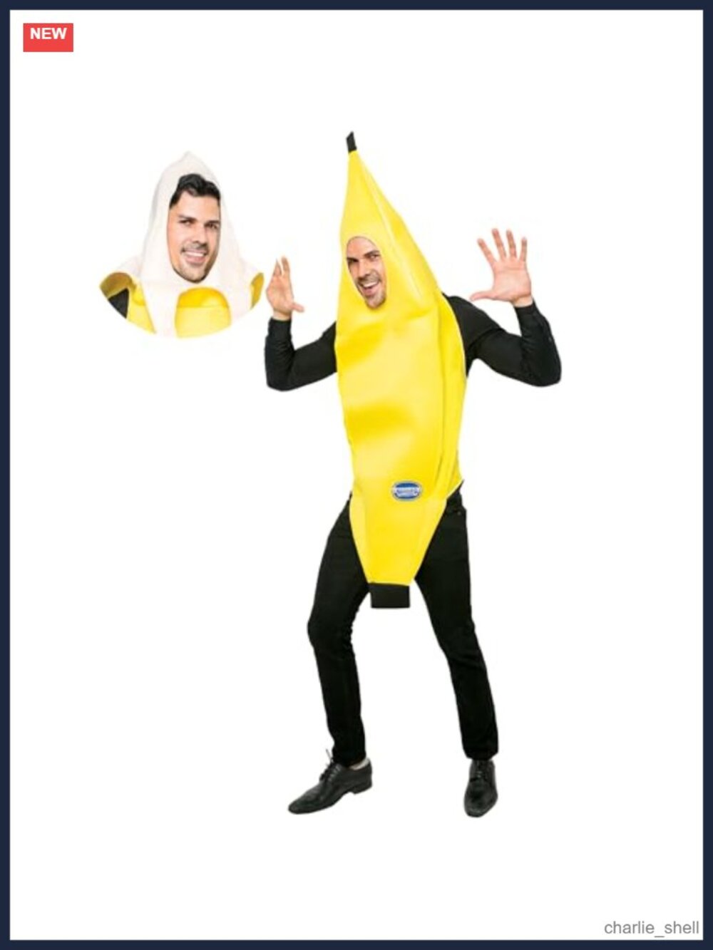 Unisex Adult Banana Costume Deluxe Set Pullover Tunic Halloween Cosplay
